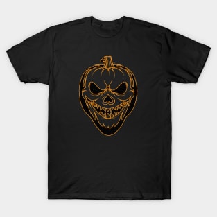 Scary jack o lantern silhouette halloween design T-Shirt